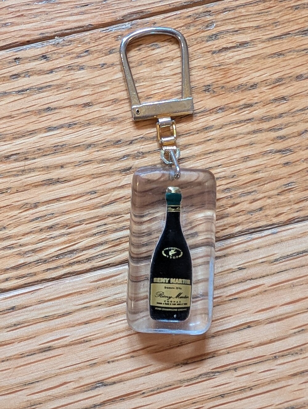 Vintage 70-80s Remy Martin Cognac Mini Bottle Resin Keychain Kitsch Retro Bar